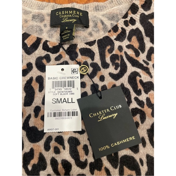 New w Tags 100% Cashmere Charter Club Crew Neck Shirt & Beanie $119 - Picture 9 of 16